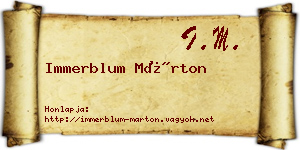 Immerblum Márton névjegykártya